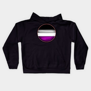 Asexual flag pride flag colours circular sphere Kids Hoodie